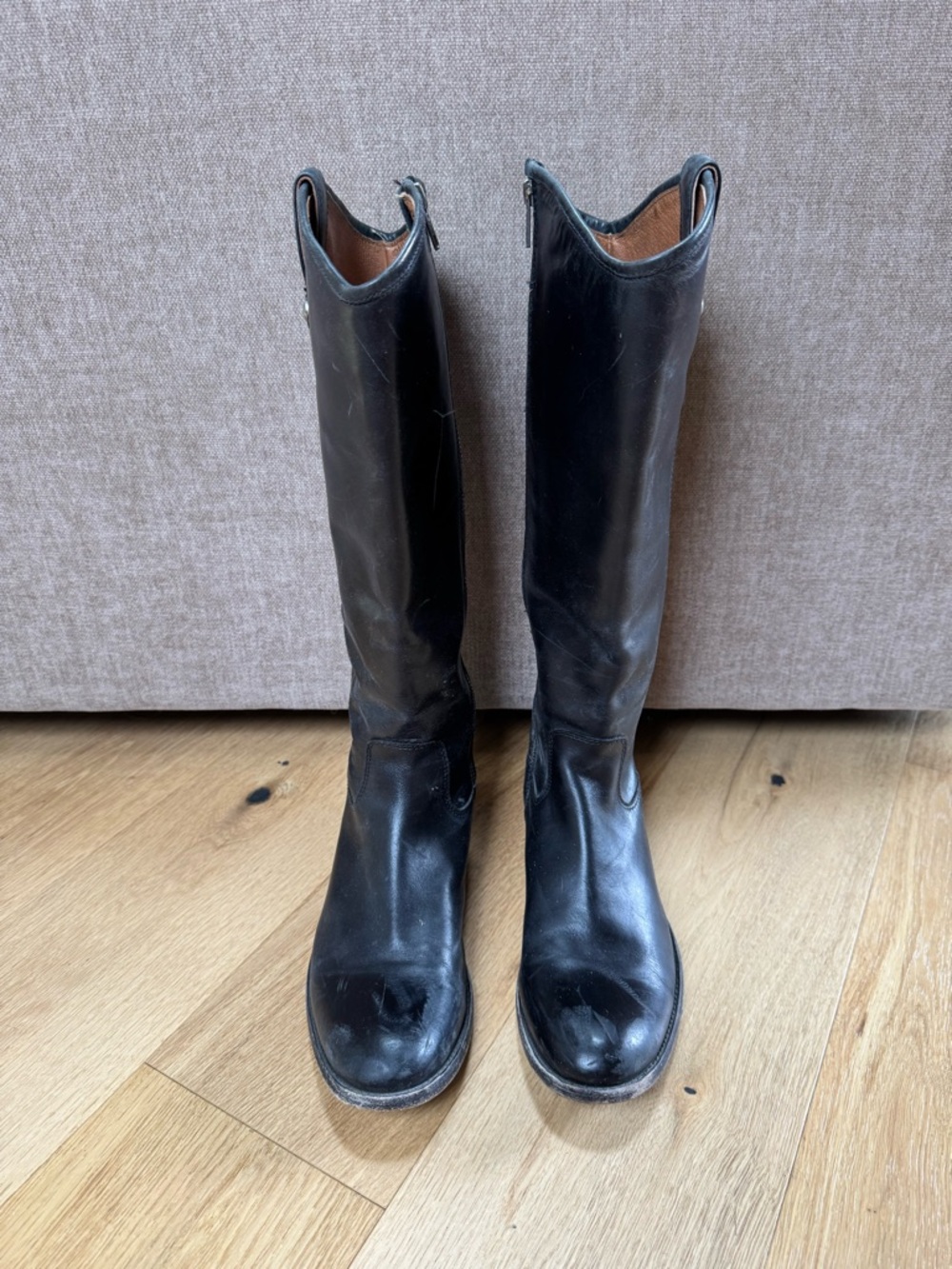 Frye Black Leather Knee-High Boots - Picture 4 of 7